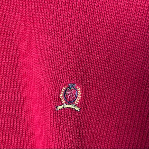 Vintage Tommy Hilfiger Red Cotton Shaker Crewneck Pullover Sweater Men’s Size XL - Picture 9 of 12